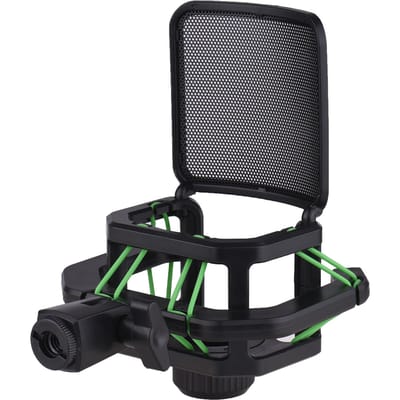 Support de micro Anti-vibration en plastique pour Microphone avec filtre anti-Pop en métal universel vert