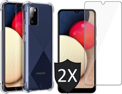 Hoesje geschikt voor iPhone 15 Pro Max - 2x Screen Protector GlassGuard - Back Cover Case ShockGuard Transparant & Screenprotector