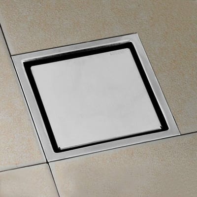 Vierkante RVS Afvoerput 110x110mm - Geurwerend, Verstopvrij en Geschikt voor Badkamer, Douche en Keuken