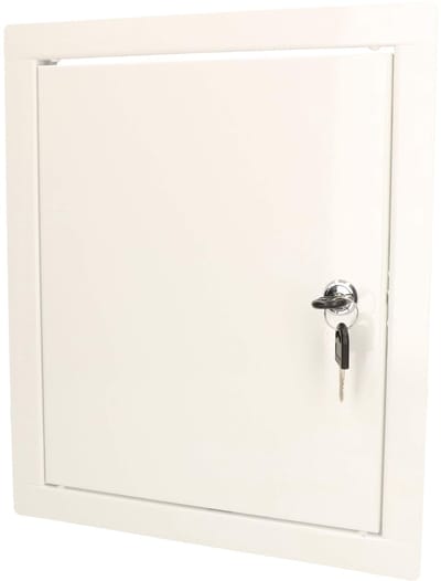 KOTARBAU® Inspectieklep, Inspectiedeur, Verzinkt Staal, 30x25 cm, Wit, Inspectieluik met Slot, en 2 Sleutels, Onderhoudsklep, Poedergecoat, Toegangspaneel, Revisiedeur