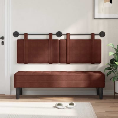 vidaXL - Hangend - hoofdbord - Glanzend - Bruin - Antiek - PU