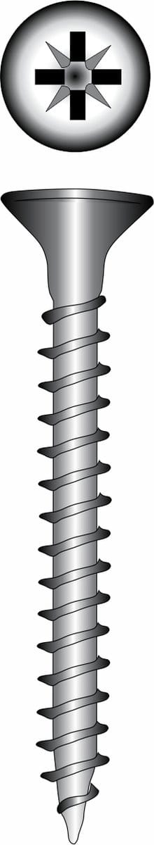STARX. Spaan-Plaat-Schroef gebichromatiseerd 4.0 x 30 mm. Platkop Pozidrive-2. 12 stuks Hout-Schroeven.