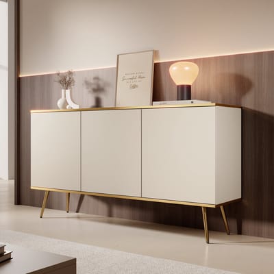 Meubella - Dressoir Orleans - Beige - 160 cm