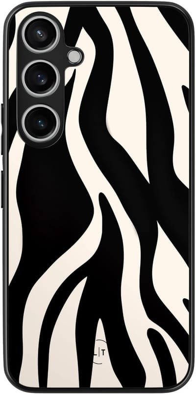 Leuke Telefoonhoesjes - Hoesje geschikt voor Samsung Galaxy A55 - Zebra - Backcover zwart - Print / Illustratie - Zwart