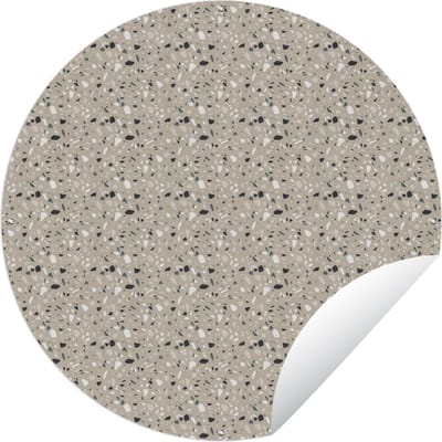 Tuincirkel Terazzo - Structuur - Patroon - 60x60 cm - Ronde Tuinposter - Buiten