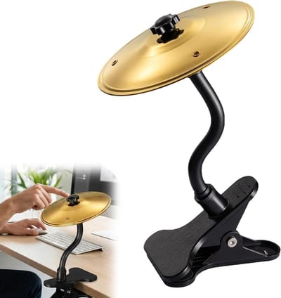 Mini Clip-On Desktop Cymbal voor Stressverlichting, Eenvoudige Installatie, Perfect voor Muziekliefhebbers en Thuiswerkplekken