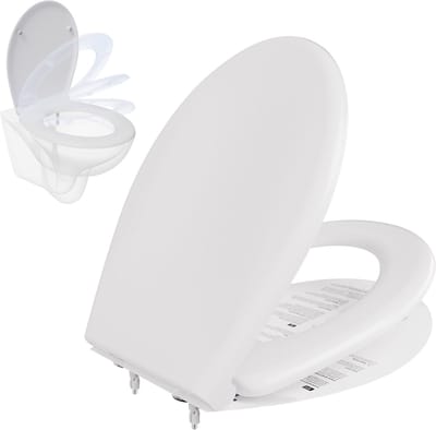 DERW Max WC-bril - Toiletbril Softclose O-vorm - Antibacterieel wit Duroplast - Easy Close functie - RVS Bevestiging - Easy Clean functie - Toiletzitting - Wit