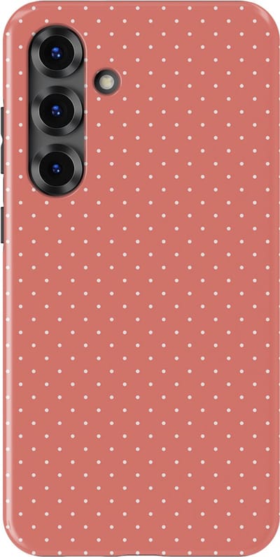 Micro Dots Tough Hoesje Samsung Galaxy S25 Plus | Geschikt Voor Mag | Stippen Motief Backcover Samsung Galaxy S25 Plus Soft Coral