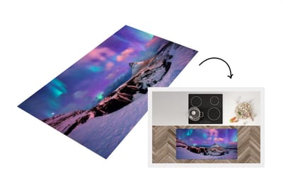 Keukenloper - Loper keuken - Noorderlicht - Roze - IJsland - 120x60 cm - Keukenloper vinyl