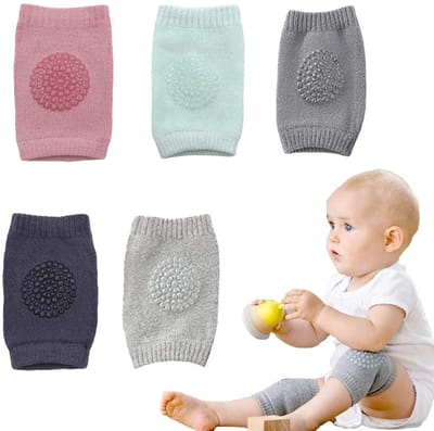 Baby Kniebeschermers - Kruip Bescherming - Baby Leren Lopen - Anti-slip Rubber - One Size - Meerdere Kleuren