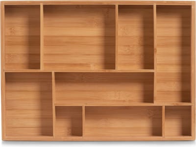 Zeller Lade inzetbak - bamboe - 9-vaks - lade organizer - 44 x 42 cm