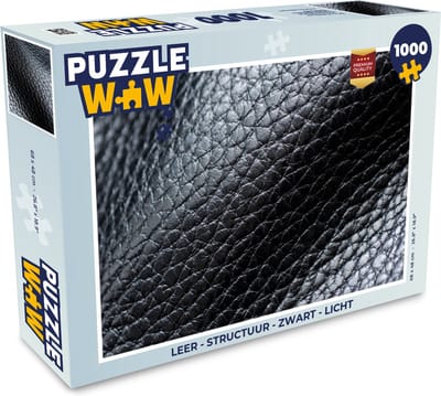 Puzzel Leer - Structuur - Zwart - Licht - Legpuzzel - Puzzel 1000 stukjes volwassenen