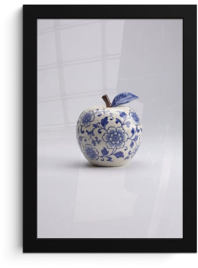 Poster in lijst - Fotolijst 20x30 cm - Posters - Appel - Blauw - Klassiek - Posterlijst zwart - Decoratie - Wanddecoratie woonkamer - Muurdecoratie slaapkamer