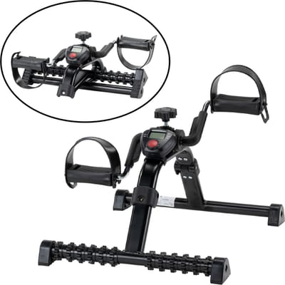 Opvouwbare stoelfiets met massage rollen en digitaal scherm- Pedaaltrainer - Fietstrainer - Hometrainer - Bureaufiets met regelbare weerstand