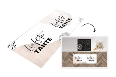 Keukenloper - Loper keuken - Quotes - Tante - Liefde - 120x50 cm - Keukenloper vinyl