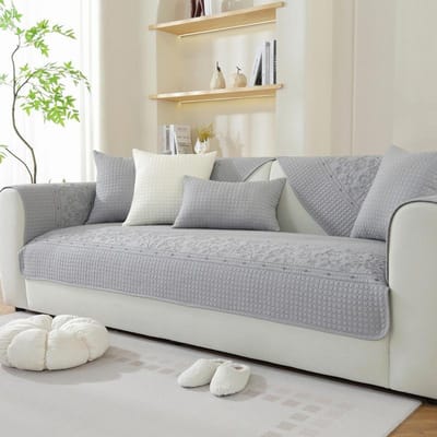 Sofa kussen van puur katoen voor alle seizoenen, Stofkunst, Puur katoen, Moderne antislip sofaovertrek van massief hout, Rugleuning handdoek 70*70cm