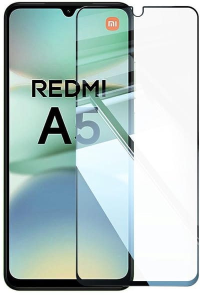 Coverup Screen Protector - Geschikt voor Xiaomi Redmi A5 (171mm) Screen Protector - Coverup Full-Cover 9H Tempered Glass - Zwart