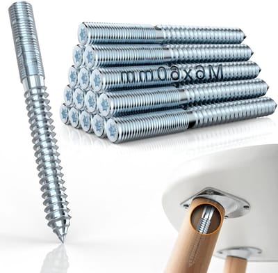 Stokschroeven M6 x 60 mm Torx - Dubbelzijdige Plugschroeven Verzinkt Staal