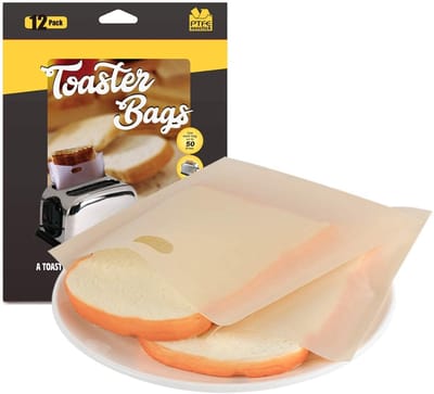 Dailygoods- Broodrooster - 12 Stuks Herbruikbare Toastzakken - Hittebestendig tot 260 °C - BPA/Vrij - FDA Goedgekeurd - Maten 16x16,5 cm / 17x19 cm - Toastzak