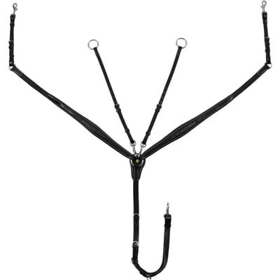 Jachtcollier voor paard van gelooid leer met borduursels Equestro
