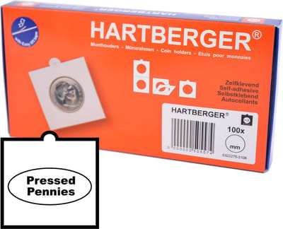 Hartberger munthouders zelfklaHartberger Munthouders zelfklevend Pressed Pennies (100 stuks) - Made in Holland - 100x - helder wit karton - munten - medaille - coins - verzamelenevend Pressed Pennies - 100x - 100 stuks