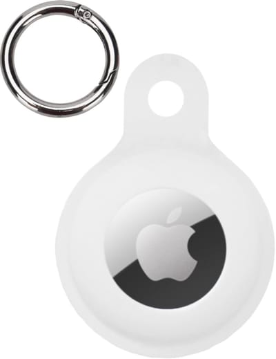 Hoesje Geschikt voor Apple AirTag 2 Hoesje Case Hoesje Geschikt voor Apple AirTag 2e generatie Sleutelhanger Siliconen Hoes - Wit