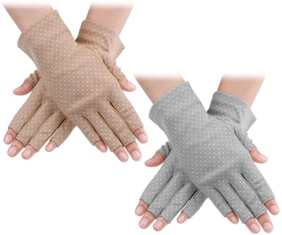 LIVIA HOME- Zonnebeschermende Handschoenen Lichtgewicht - Vingerloze Handschoenen - Antislip - UV Bescherming - 2 Paar - Comfortabel Materiaal - Rijhandschoenen