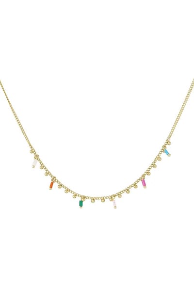 Bedelketting - Goud - Messy Colors - Yehwang - Stainless Steel - Zomer - Sieraden