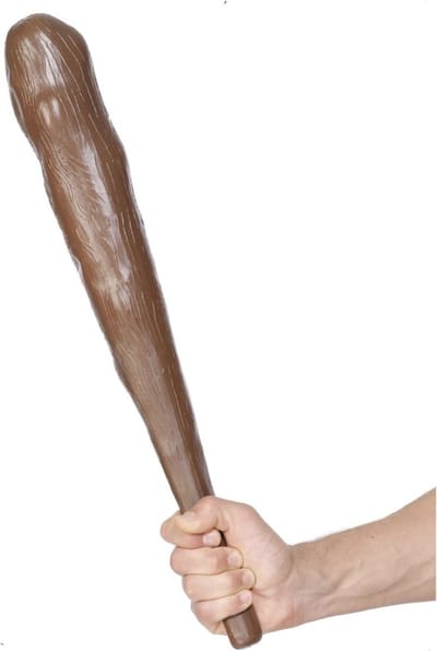 Smiffys Holbewoner knots - 45 cm - bruin - kunststof - verkleedaccessoires caveman - Holbewoners carnaval outfits accessoires