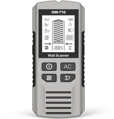 longziming - Leidingzoeker - Detector - Metaal detectie - 5-in-1 muurscanner - Automatische kalibratie - LCD display - Audio alarm - Voor metaal, hout en AC-kabels - 9V batterij - Voor thuis, bouw en renovatie