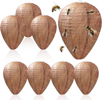 Weerbestendig kunstaas voor wespennest, set van 8 stuks, ideaal voor tuin en balkon, afschrikmiddel voor wespen