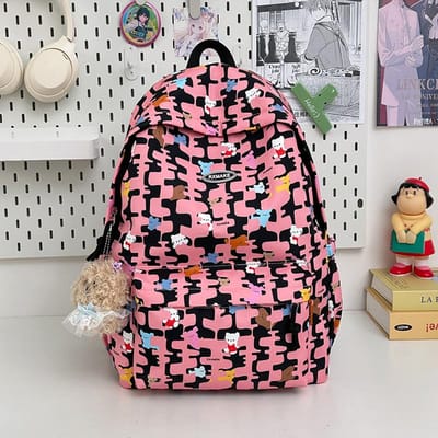 Bloemen Teckel Schooltas Japanse Stijl Schooltas voor Junior en Senior Middelbare School Studenten Zachte Vrouwelijke College Student Rugzak Rugzak .
