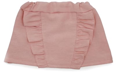 Asi poppenrokje - korte rok met kanten afwerking, roze, poppenkleding.