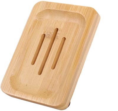 Zeephouder - Zeepbakje - Bamboe - Zeepafvoer - Zeep droger - 12x8cm - Soap dish - Shampoo bar holder - Badkamer accessoire - Jonyx