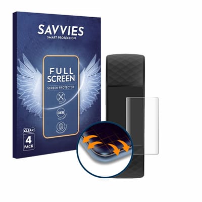 Savvies - Screenprotector voor Fitbit Charge 4 - Folie Beschermfolie transparant volledig dekking 4 Stuks