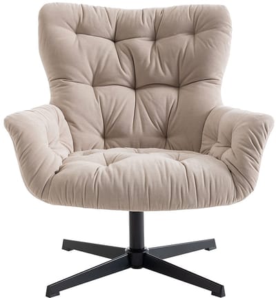 Vente-unique Draaifauteuil van beige stof OPHELIE