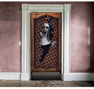 Fiestas Guirca - Deur decoratie Confession ( 80 x 180 cm) - Halloween - Halloween Decoratie - Halloween Versiering