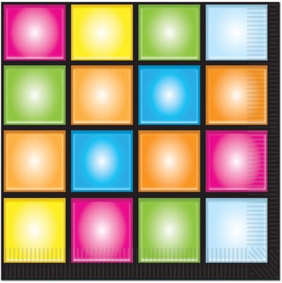 360 DEGREES - 16 disco papieren servetten 33 x 33 cm met dancefloor print
