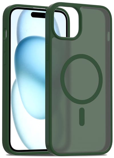 Solidenz Hoesje - Geschikt voor iPhone 15 Plus - FrostMag Backcover geschikt voor MagSafe - Groen