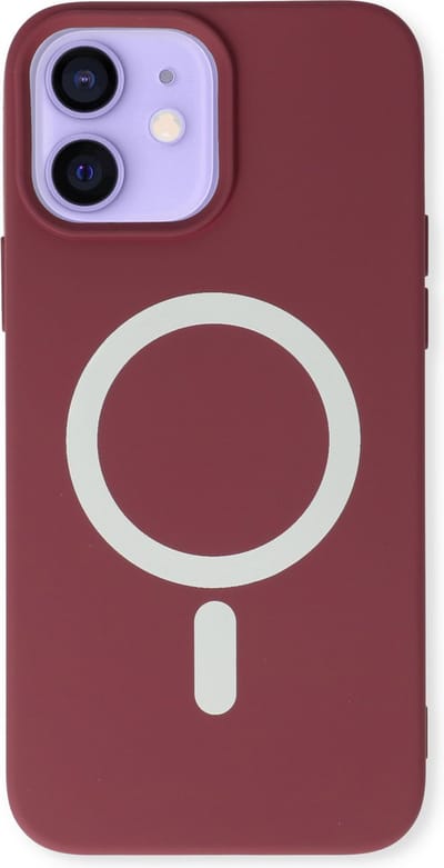 Casemania Hoesje Geschikt voor Apple iPhone 12/12 Pro - Burgundy - Magnetische Siliconen Back Cover