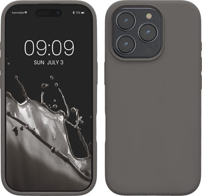 kwmobile telefoonhoesje geschikt voor Apple iPhone 16 Pro Max - Hoesje met siliconen coating - Smartphone case in steengrijs