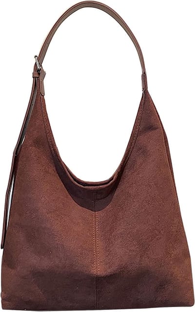Dailygoods - GWAWG Suède draagtassen voor dames, kunstsuède hobo-schoudertas, veelzijdige slouch-tas voor dames, handtas voor werk, winkelen en dagelijks gebruik