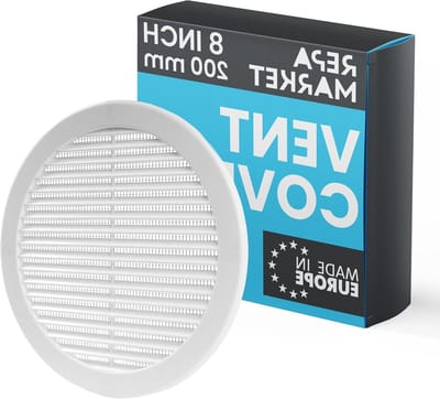 Ventilatierooster Wit - Afdekking Muur - Luchtcirculatie Verbeteren - Met Insectenbescherming - 200 mm Opening - Wit