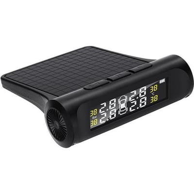 LCD Digitale Bandenspanningsmeter TPMS Hoge precisie met Externe Sensor Draadloos Bandenspanningscontrolesysteem Metertype Drukdetectie English Broadcast zwart
