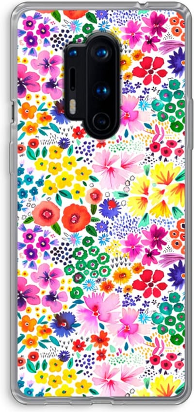 Case Company® - Hoesje geschikt voor OnePlus 8 Pro hoesje - Little Flowers - Soft Cover Telefoonhoesje - Bescherming aan alle Kanten en Schermrand