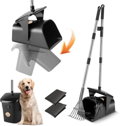 Hondenpoepschep met Lange Handgreep en Draaibare Bak voor Grote Honden