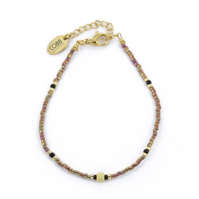 CO88 Collection 8CB-91153 Kralenarmband met Miyuki Kralen - Brons- en Goudkleurig - 16+3cm - Goudkleurig Slot