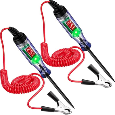 Testpen voor Elektrische Circuits, 5V-120V Voltagezoeker met LCD Scherm, Automatische Doorlaat Tester voor Fittingen, Zekeringen en Schakelaars - Set van 2