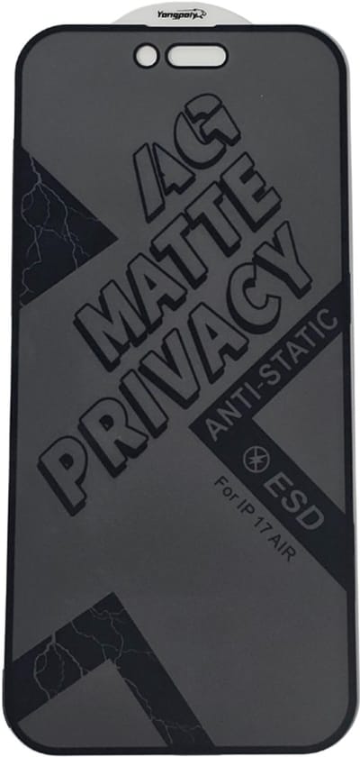 Mobile5 - Privacy Glas Screenprotector voor iPhone 17 Air- Mat Privacy - Anti Reflectie - Kras en Valbestendig - Volledig schermvullend - Zwart omlijnd