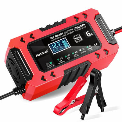 Awtools Foxsur Serie - Automatische Acculader - 12V 6A - LCD Display - Intelligente Modus